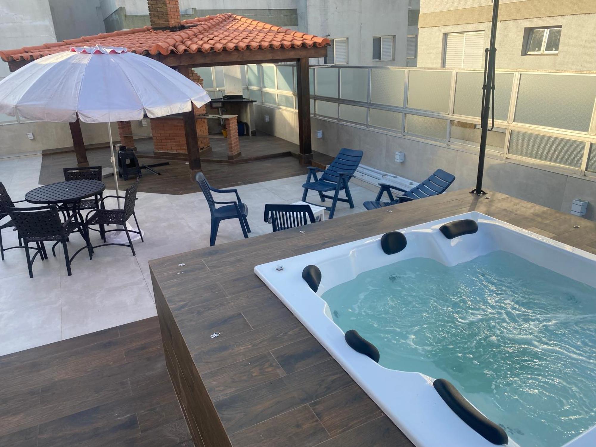 Cobertura Guaruja Apto Com Jacuzzi E Churrasqueira Экстерьер фото
